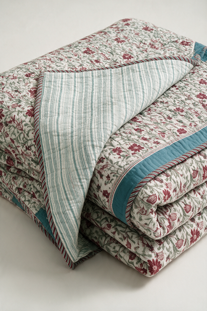 Vineyard Charm — Reversible Quilted Bed Cover Set — photo 2